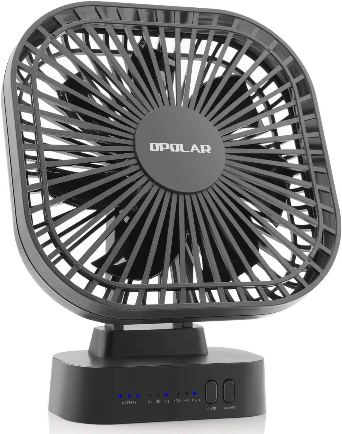 OPOLAR Battery Operated Fan, 5200mA Rechargeable Battery Powered Fan ...