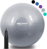 PRO MAX Exercise Ball by SmarterLife - Professional Grade Yoga Ball for Balance, Stability, Fitness, Pilates, Birthing, Therapy, Office Ball Chair, Classroom Flexible Seating