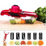 Mandoline Vegetable Slicer Cutter Chopper,JungleArrow 6 in 1 Interchangeable Blades with Peeler with Food Catch Tray by unknown