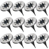 Sunco Lighting 12 Pack Solar Path Lights, Dusk-to-Dawn, 7000K Diamond White, Cross Spike Stake for Easy in Ground Install, Solar Powered LED Landscape Lighting - RoHS/CE