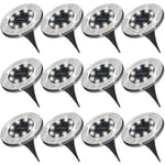 Sunco Lighting 12 Pack Solar Path Lights, Dusk-to-Dawn, 7000K Diamond White, Cross Spike Stake for Easy in Ground Install, Solar Powered LED Landscape Lighting - RoHS/CE