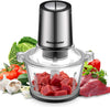 Homeleader Electric Food Chopper, 8-Cup Food Processor, 2L BPA-Free Glass Bowl Blender Grinder for Meat, Vegetables, Fruits and Nuts, Fast & Slow 2 Speeds, 400W