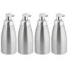 mDesign Modern Metal Foaming Soap Dispenser Pump Bottle for Kitchen Sink Countertop, Bathroom Vanity, Utility/Laundry Room, Garage - Save on Soap - Rust Free Aluminum - 4 Pack - Brushed/Silver