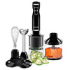 Chefman Immersion Blender & Electric Spiralizer/Vegetable Slicer 6-IN-1 Food Prep Kit, Includes 3 Spiralizing Blade Attachments, Zoodle Maker; Grate, Ribbon, Spiral, Chop, Whisk and Puree