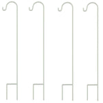GrayBunny Shepherd Hook, 35 inch Black, Set of 4 Solid (Non-Hollow) Single Piece (No Assembly), Strong Rust Resistant Premium Metal Hanger For Weddings Plant Baskets Solar Lights Lanterns & Mason Jars
