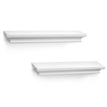 Kloveyleaf Floating Shelves Set of 2 Modern Style Shelves for Bedroom, Kitchen, or Bath, Includes Wall Mounting Hardware (White)