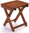 URFORESTIC 100% Natural Bamboo Folding Stool Shower Bench Seat Fully Assembled