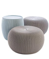 Keter 232044 Urban Knit Pouf Set, Brown/Taupe