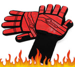 Grill Beast BBQ Glove Oven Mitts - Max Heat Resistant Grill & Cooking Pot Holders Set with Silicone & Aramid Kevlar