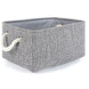 TheWarmHome Foldable Jumbo Fabric Storage Bins Grey Basket for Gifts Empty (18.9×15×11.8 inch)