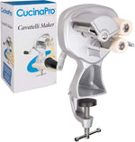 CucinaPro Cavatelli Maker Machine w Easy Clean Rollers- Makes Authentic Gnocchi, Pasta Seashells and More- Recipes Included