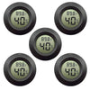EEEKit 5-Pack Hygrometer Thermometer Digital LCD Monitor Indoor Outdoor Humidity Meter Gauge for Humidifiers Dehumidifiers Greenhouse Basement Babyroom, Black Round, Measure in Fahrenheit/Celsius