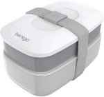 Bentgo Classic - All-in-One Stackable Bento Lunch Box Container - Sleek and Modern Bento-Style Design Includes 2 Stackable Containers, Built-in Plastic Utensil Set, and Nylon Sealing Strap (Gray)