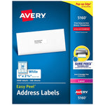 Avery 5160 Easy Peel Address Labels, White, 1 x 2-5/8 Inch, 3,000 Count (Pack of 1) Pack of 2