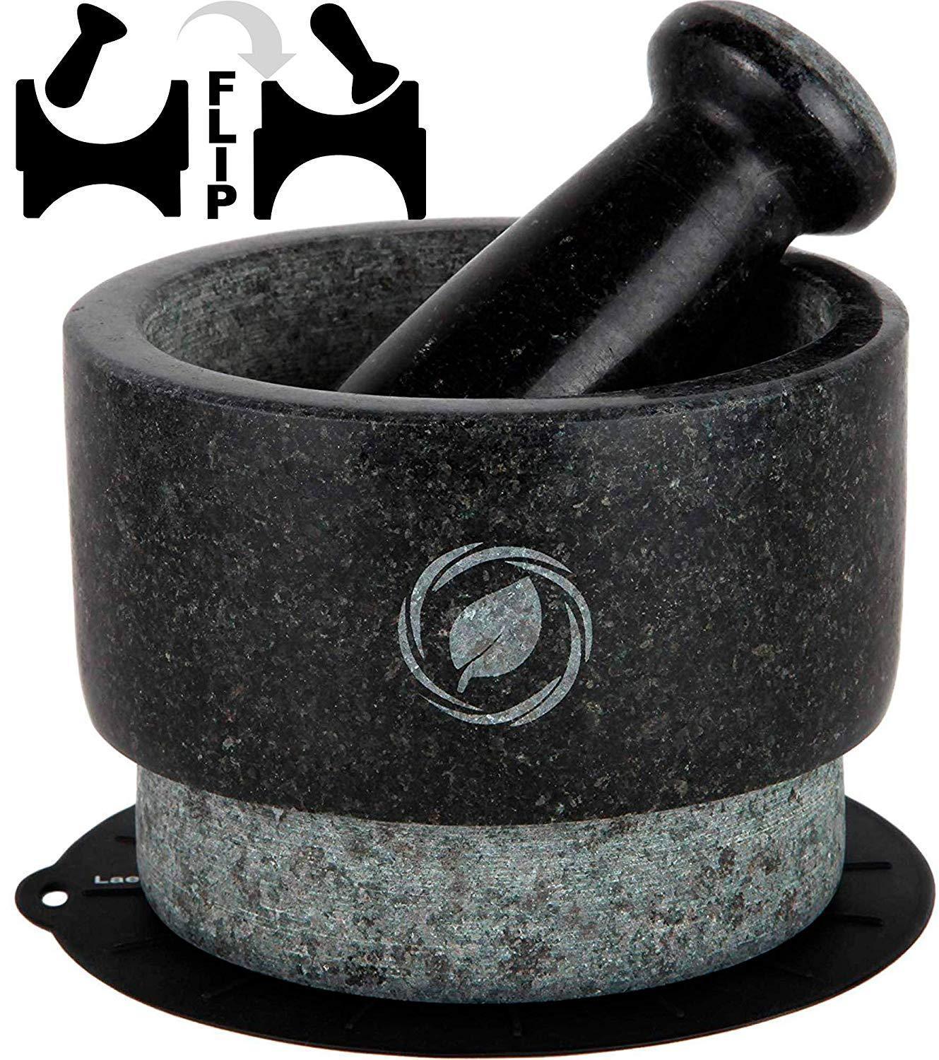 Marble Mortar and Pestle Set Solid Stone Grinder Bowl For