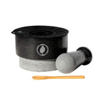 Marble Mortar and Pestle Set - [5.5 Inch, 17 Oz] Unique Double Sided - Pestle and Mortar Bowl Solid Stone Grinder - Guacamole Mortar and Pestle Large - INCLUDED: Silicone Lid/Mat and Spoon