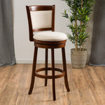 Great Deal Furniture Davis Fabric Swivel Backed Counter Stool