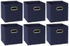 Household Essentials 84-1 Foldable Fabric Storage Bins | Set of 6 Cubby Cubes with Handles | Teafog, 6 lbs, Grey