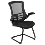 Flash Furniture Mid-Back Black Mesh Swivel Ergonomic Task Office Chair with Flip-Up Arms - BL-X-5M-BK-GG