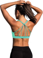 icyzone Padded Strappy Sports Bra Yoga Tops Activewear Workout Clothes for Women